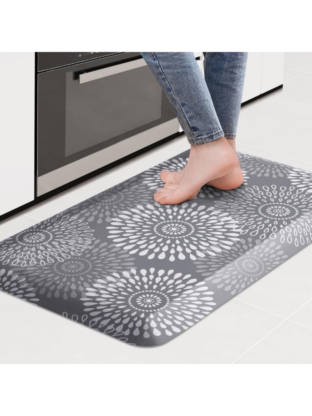 Water-Resistant Cushioned Kitchen Mat | Anti-Fatigue Floor Rug for Comfort